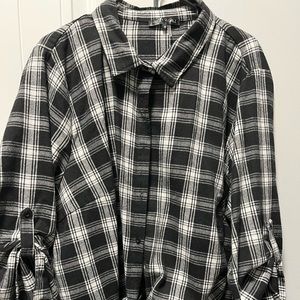 Black plaid flannel shirt